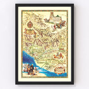 Ventura County Vintage Map 1965