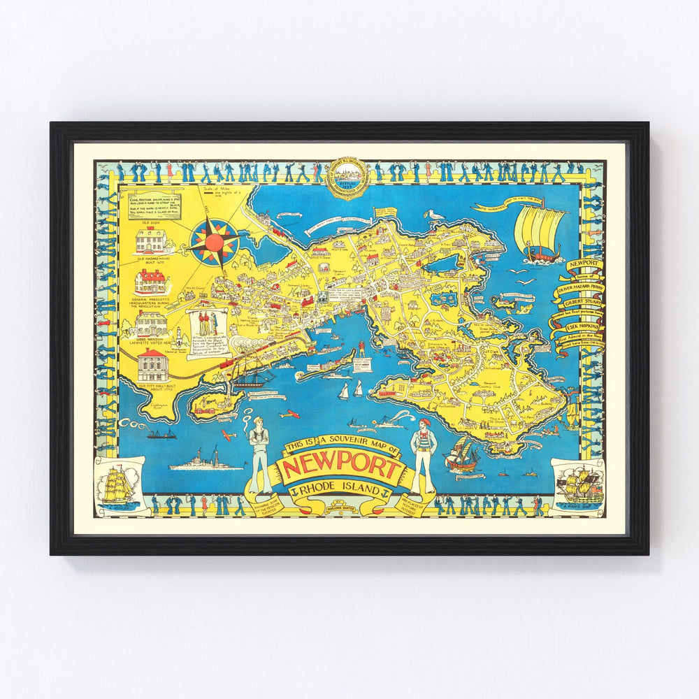 Newport Vintage Map 1945