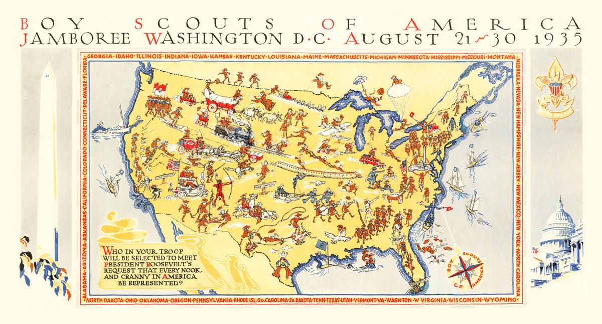 Preview of Vintage Boy Scouts Jamboree Map, 1935