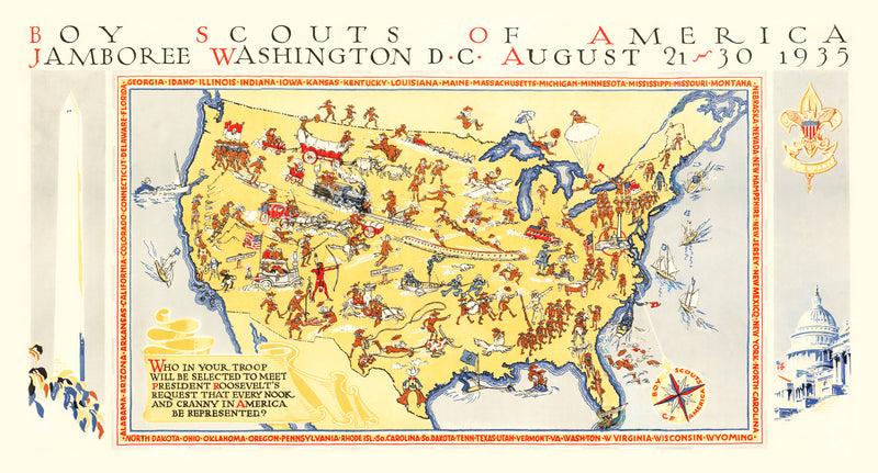 Size comparison using Vintage Boy Scouts Jamboree Map, 1935