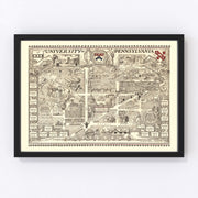University of Pennsylvania Vintage Map 1933