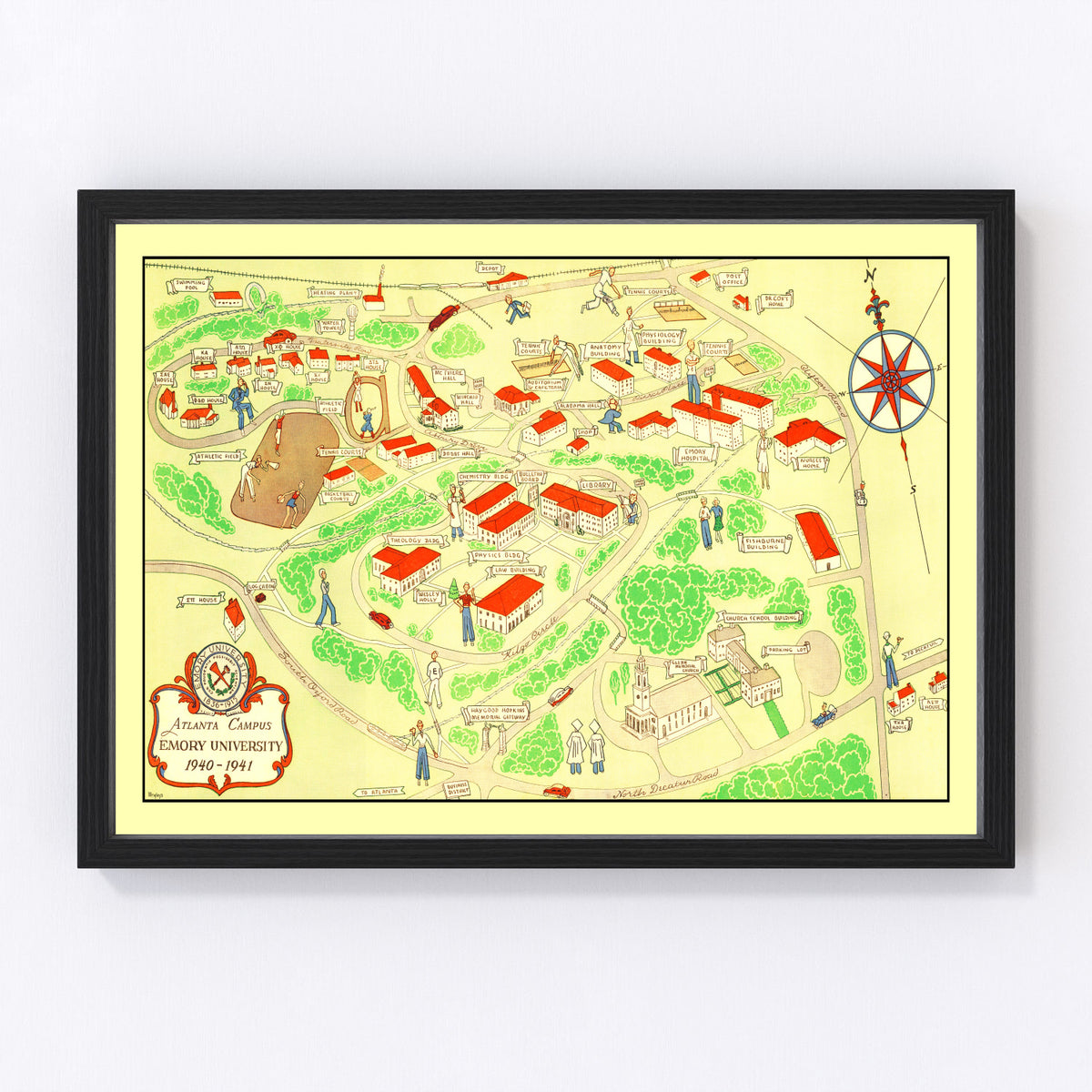 Emory University Vintage Map 1941