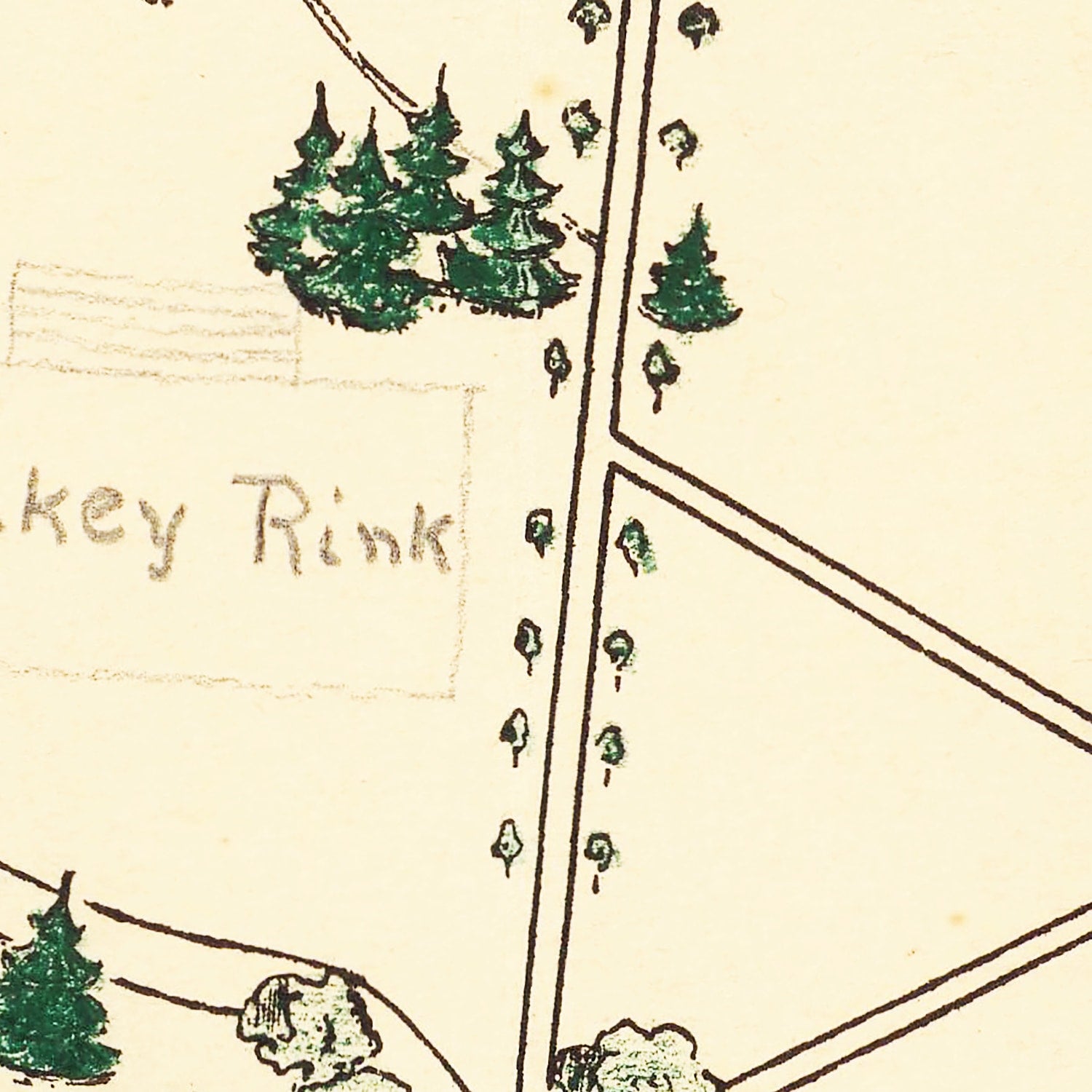 Restored historic details from the 1933 university map of Middlebury, Vermont