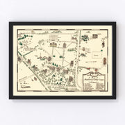 Middlebury College Vintage Map 1933