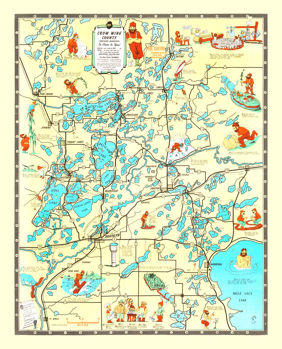 Preview of Vintage Map of Crow Wing County, Minnesota 1946