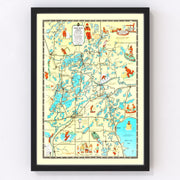 Crow Wing County Vintage Map 1946