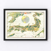 Japan Vintage Map 1921