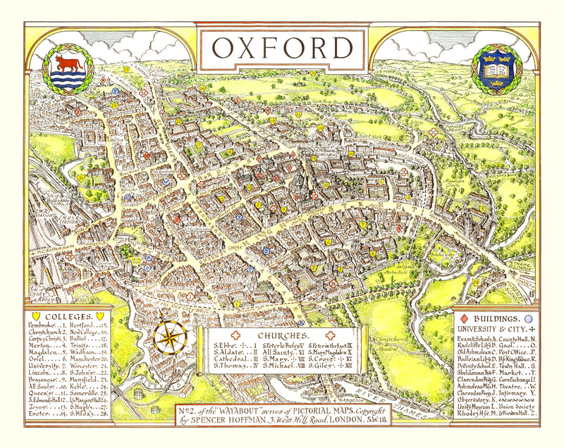 Size comparison using Vintage Map of Oxford, England 1936