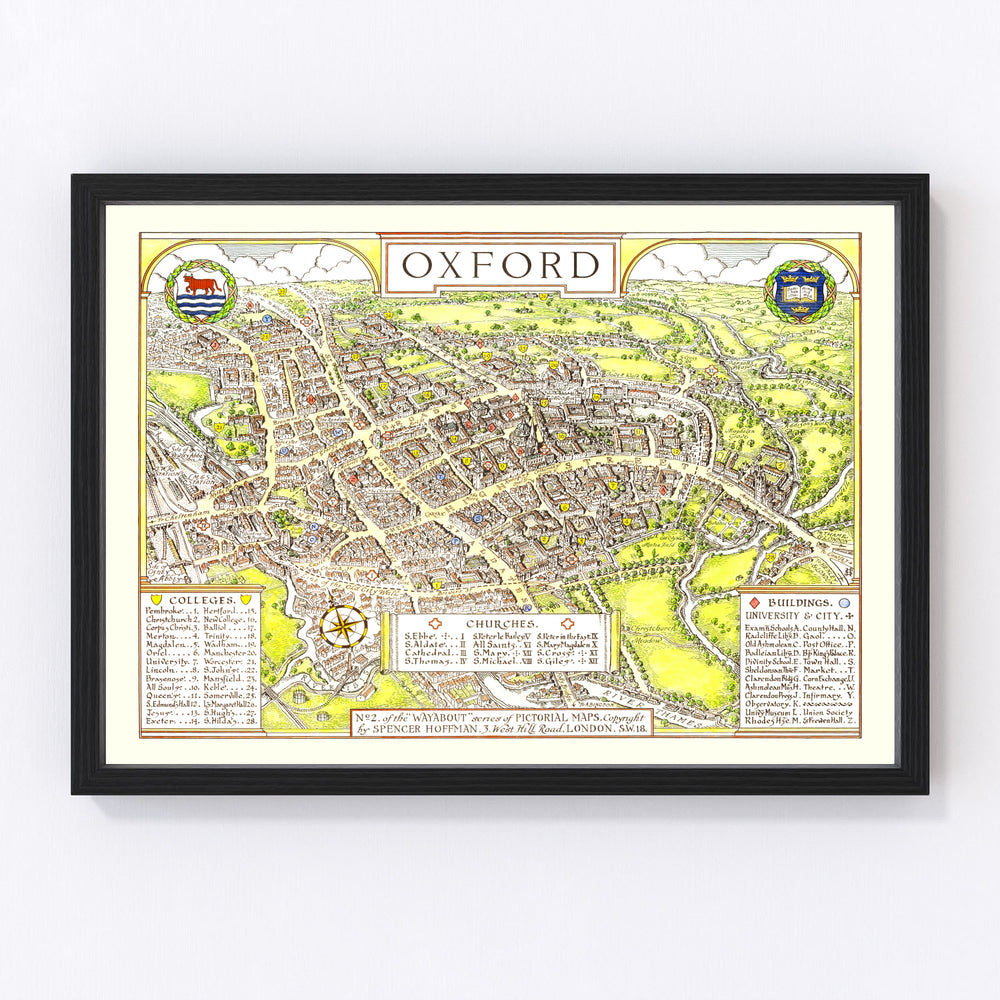 Oxford Vintage Map 1936