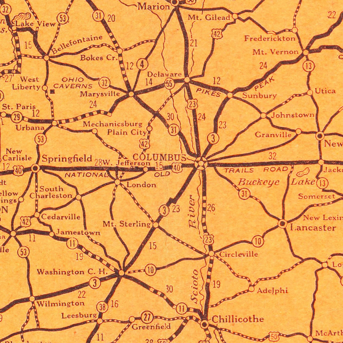 Restored historic details from the 1925 state map of County, Kentucky