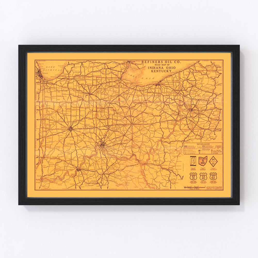 Kentucky Vintage Map 1925
