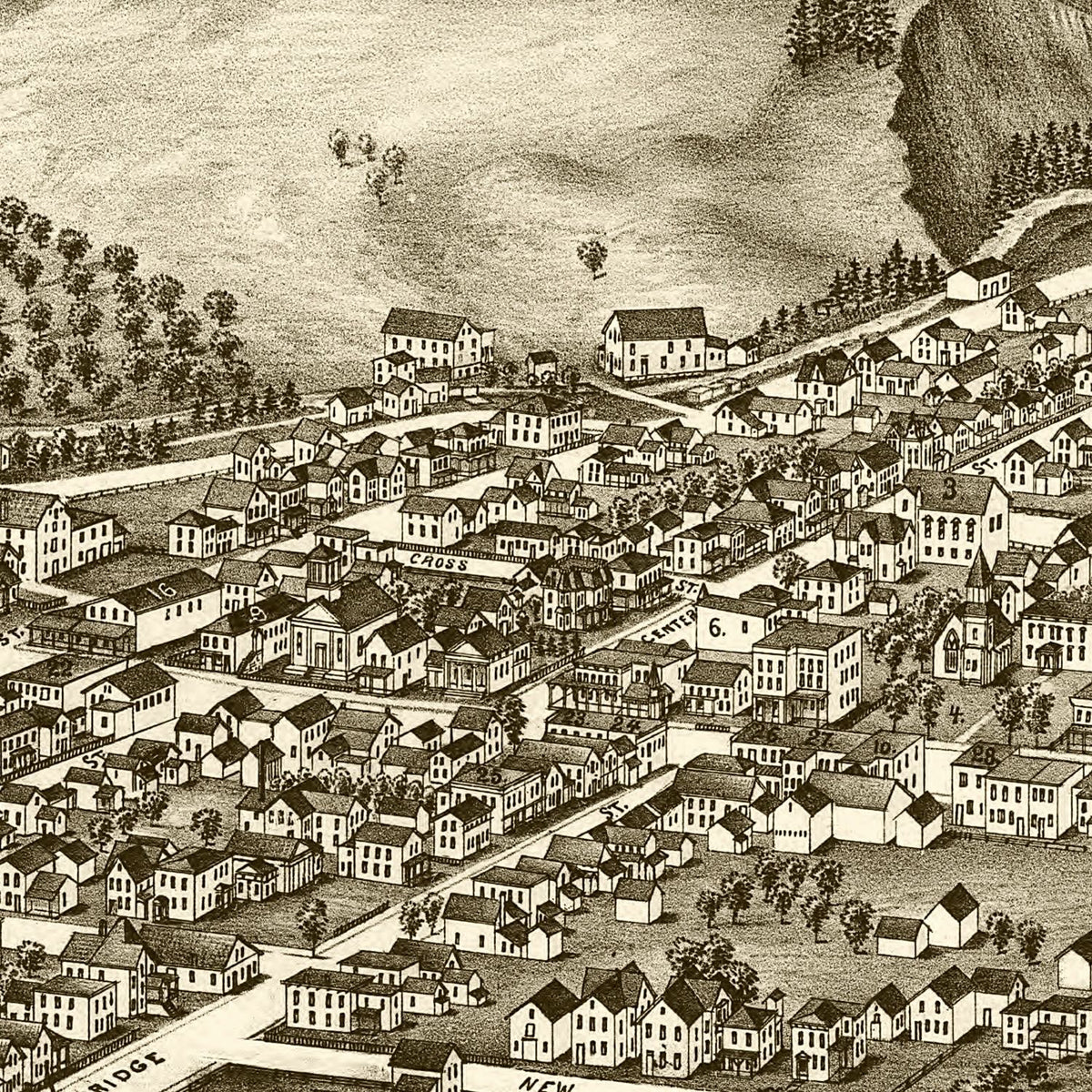 Restored historic details from the 1890 city map of St. Johnsville, New York