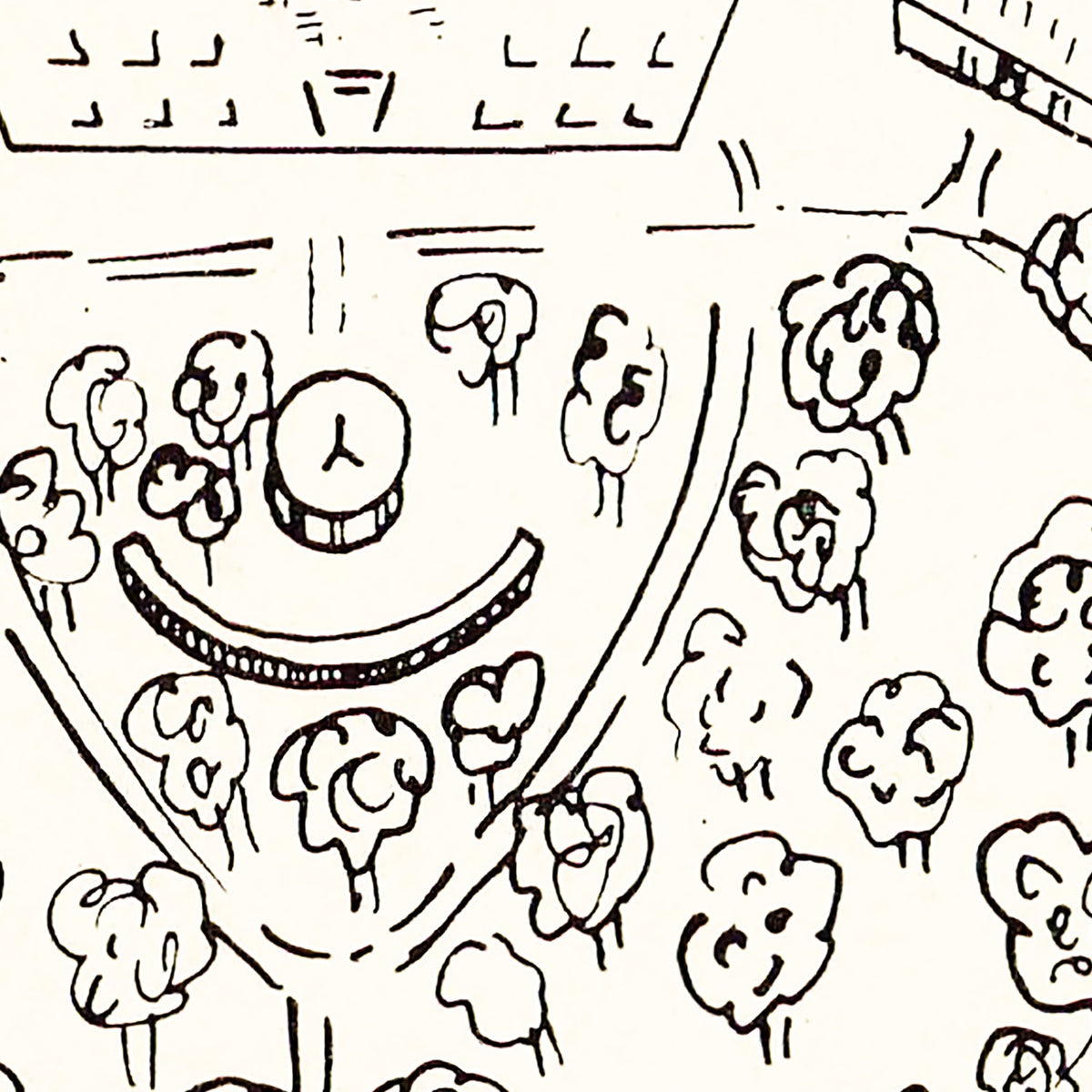 Restored historic details from the 1937 university map of Winston-Salem, North Carolina