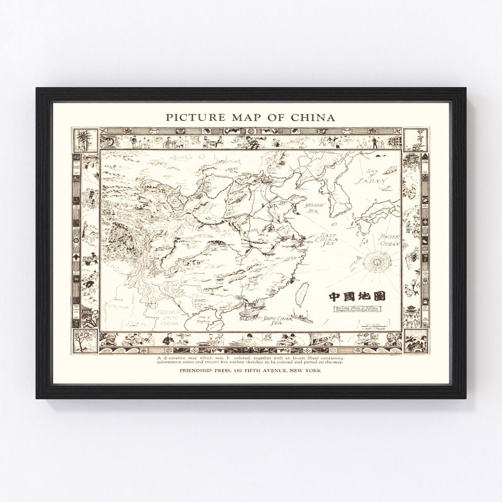 China Vintage Map 1932