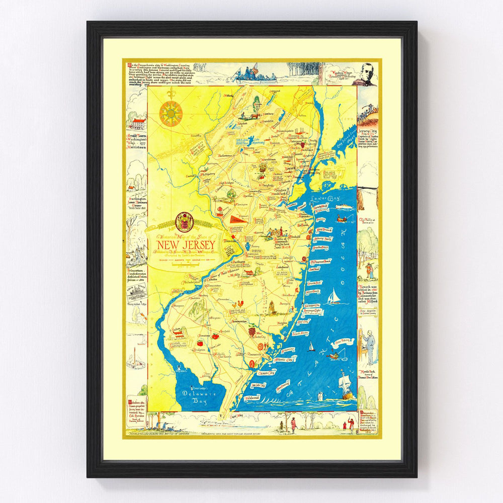 New Jersey Vintage Map 1939