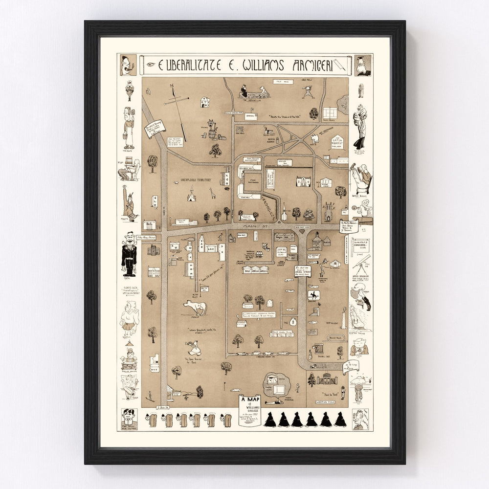 Williams College Vintage Map 1935