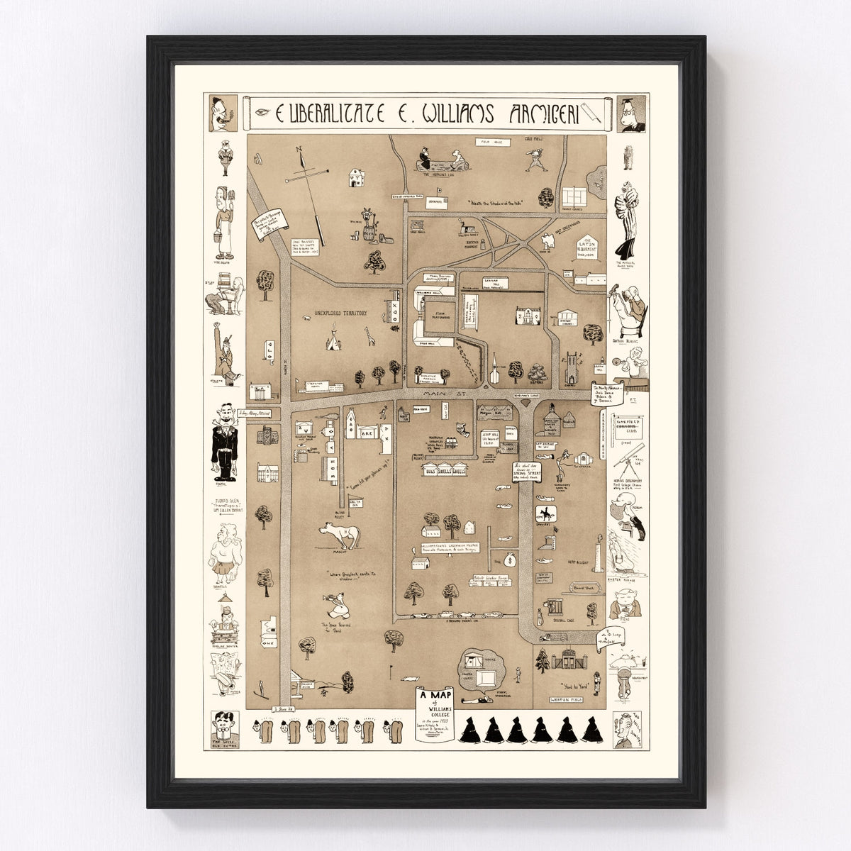 Williams College Vintage Map 1935