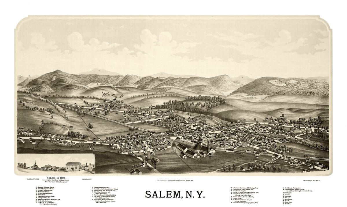 Preview of Vintage Map of Salem, New York 1889