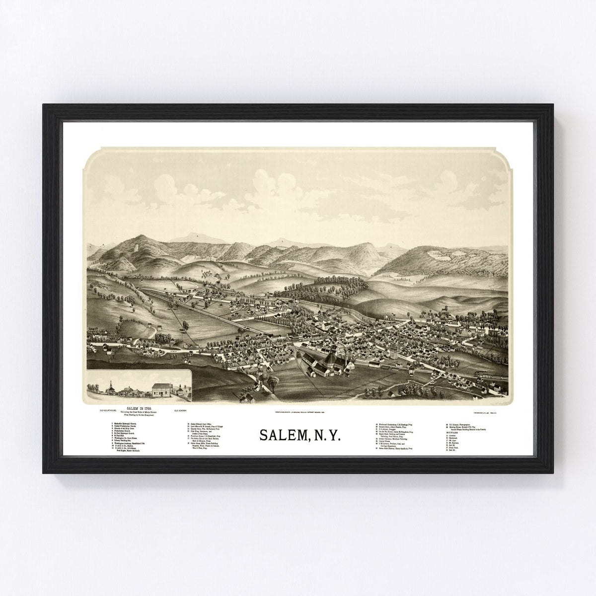 Salem Vintage Map 1889