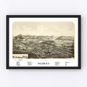 Salem Vintage Map 1889