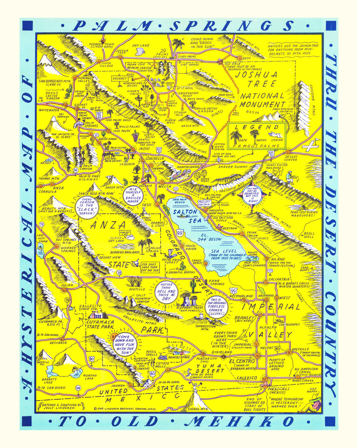 Preview of Vintage Map of Palm Springs, California 1948