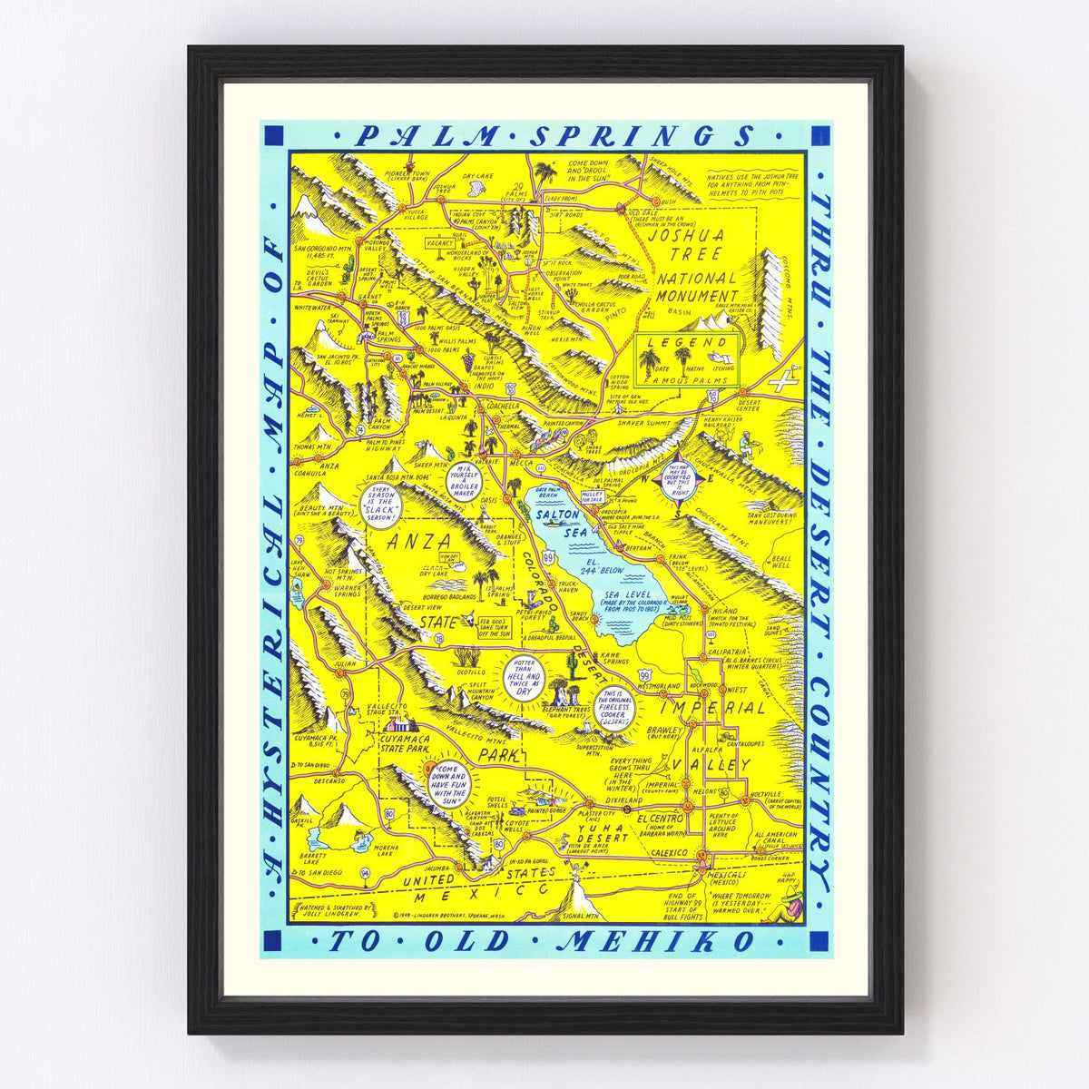 Palm Springs Vintage Map 1948