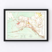 Alaska Vintage Map 1898