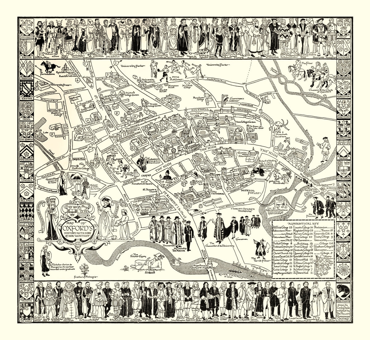 Preview of Vintage Map of Oxford University, 1950