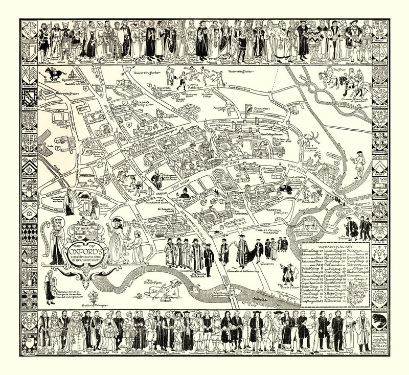 Size comparison using Vintage Map of Oxford University, 1950