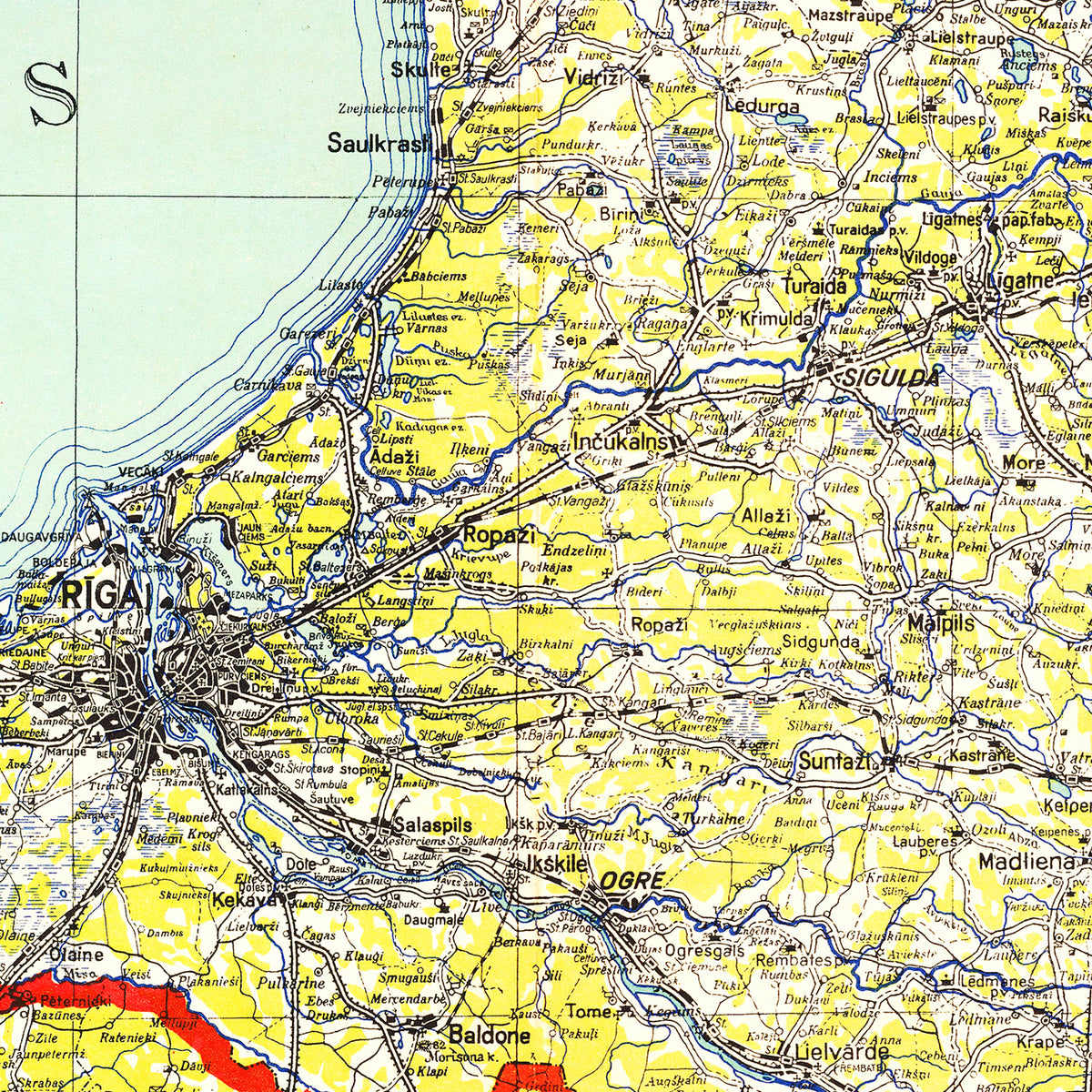 Restored historic details from the 1950 country map of County