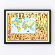 World Vintage Map 1944