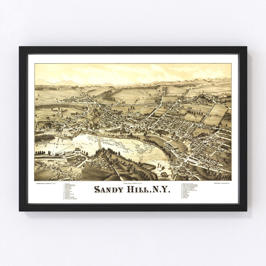 Sandy Hill Vintage Map 1884