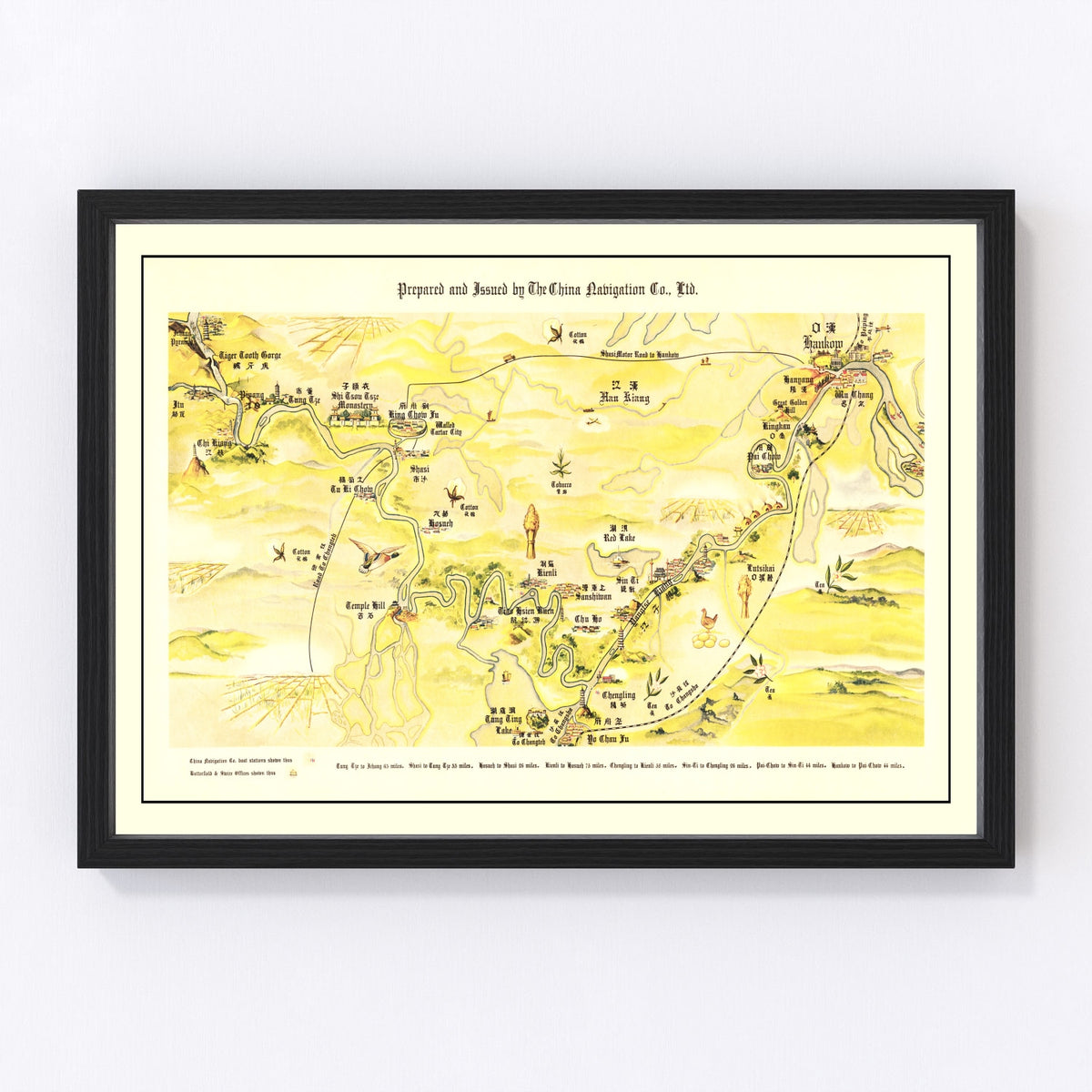 Yangtze River Valley Vintage Map 1930