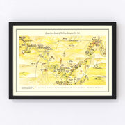 Yangtze River Valley Vintage Map 1930