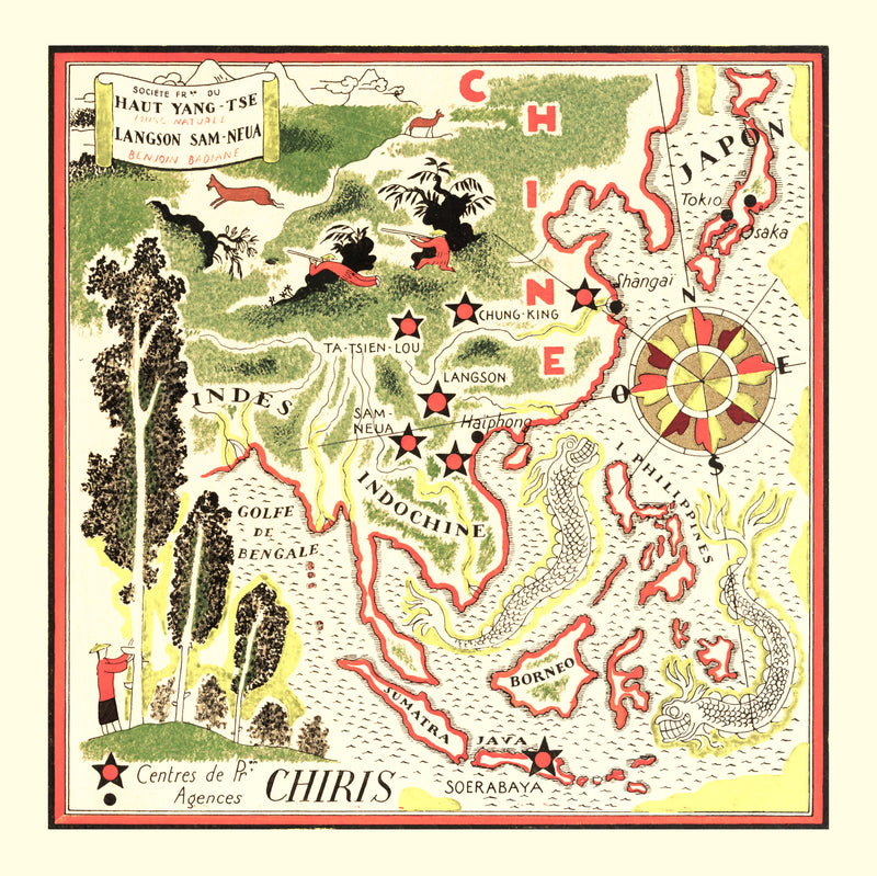 Size comparison using Vintage Map of China 1931