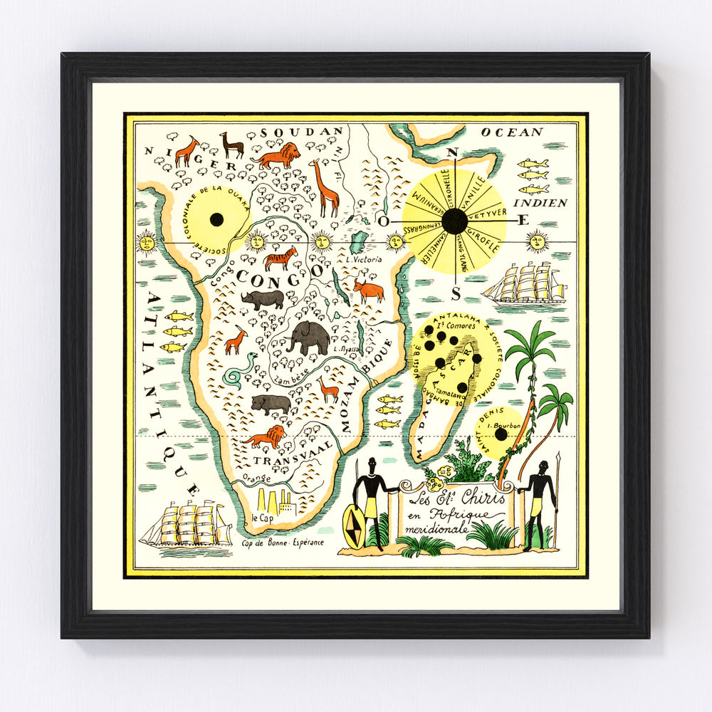 South Africa Vintage Map 1931