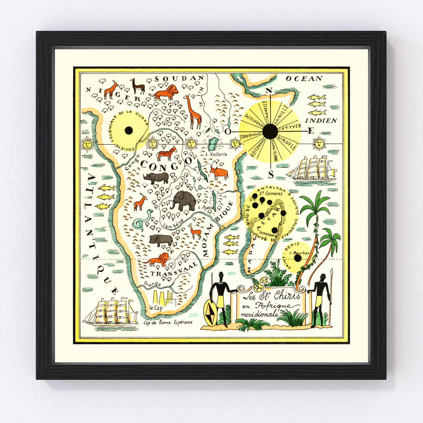 South Africa Vintage Map 1931