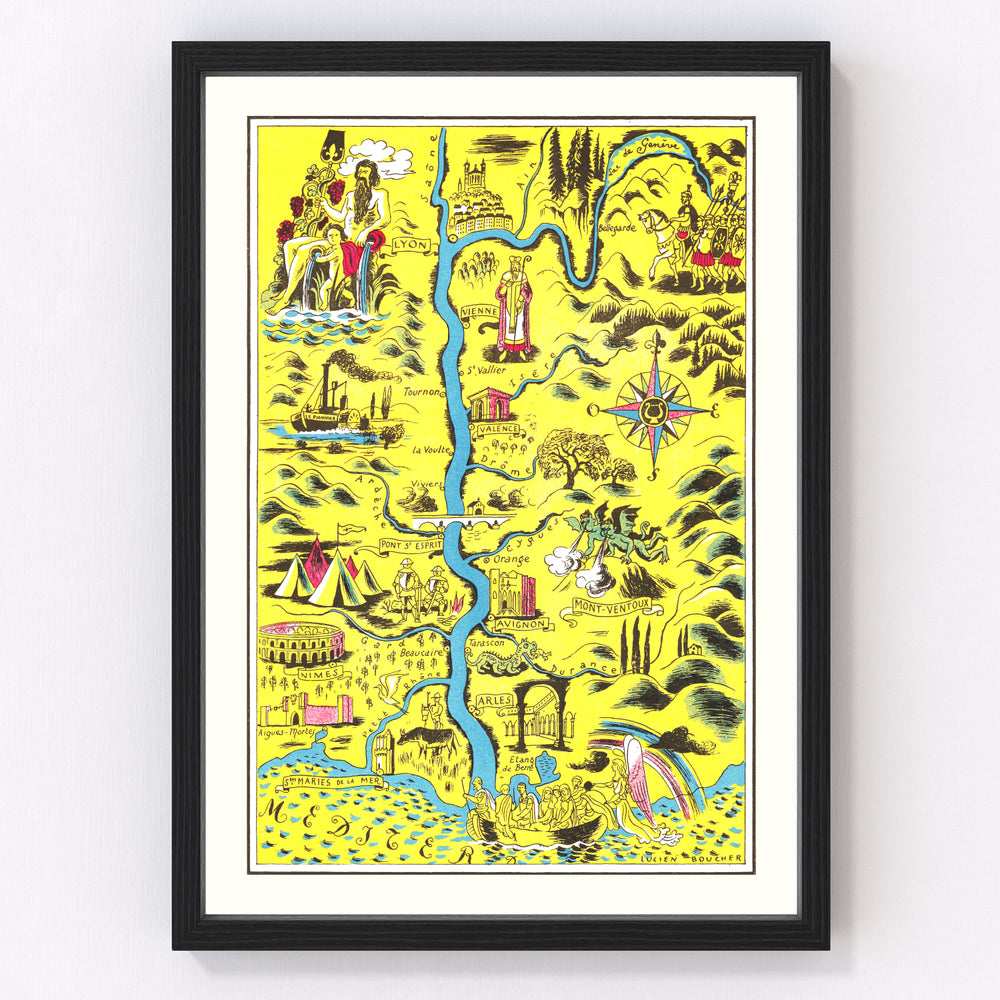 St Maries de la Mer Vintage Map 1938