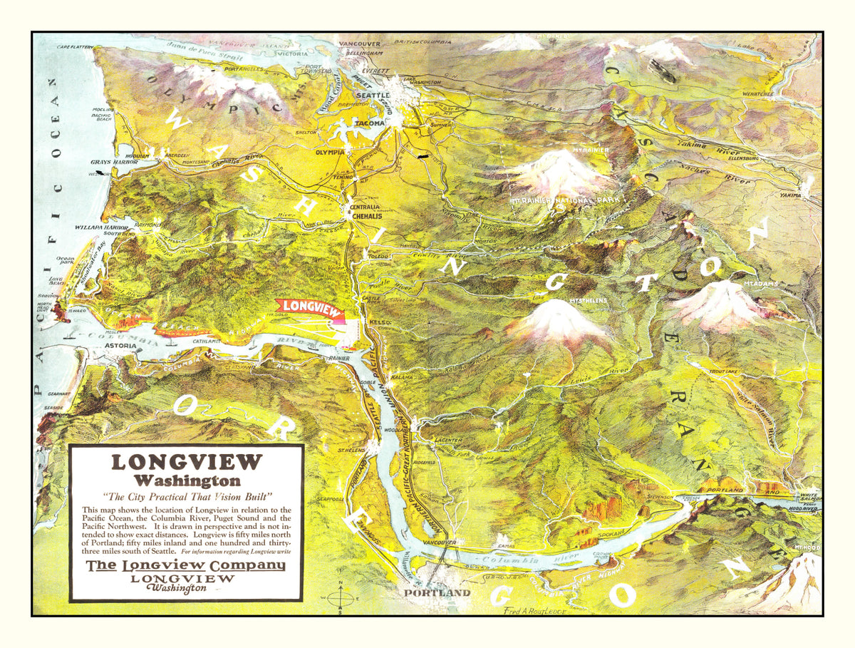 Preview of Vintage Map of Longview, Washington 1923