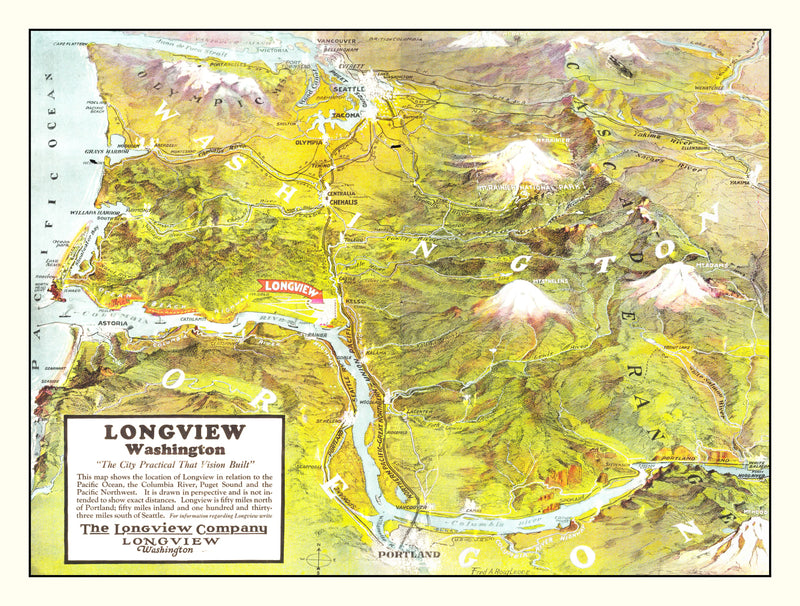 Size comparison using Vintage Map of Longview, Washington 1923
