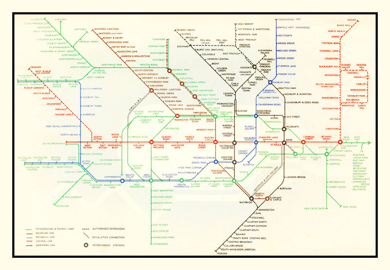 Size comparison using Vintage Railroad Map of London 1938