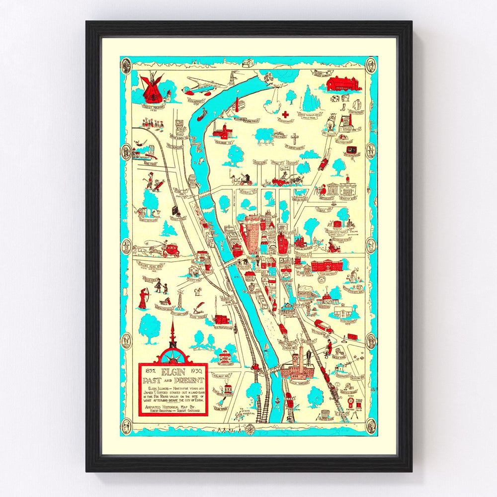 Elgin Vintage Map 1930