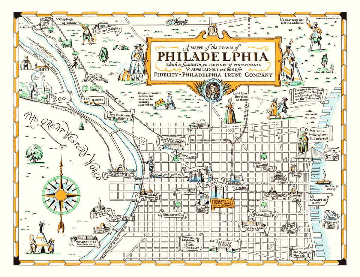 Preview of Vintage Map of Philadelphia, Pennsylvania 1940