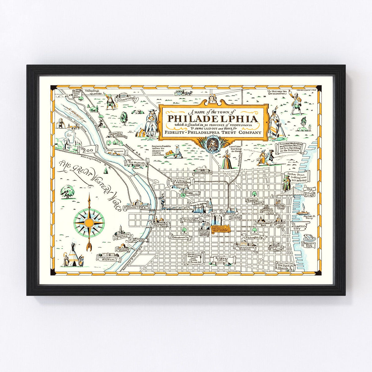 Philadelphia Vintage Map 1940