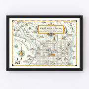 Philadelphia Vintage Map 1940