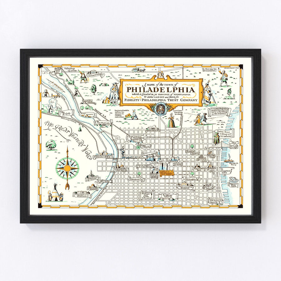 Philadelphia Vintage Map 1940