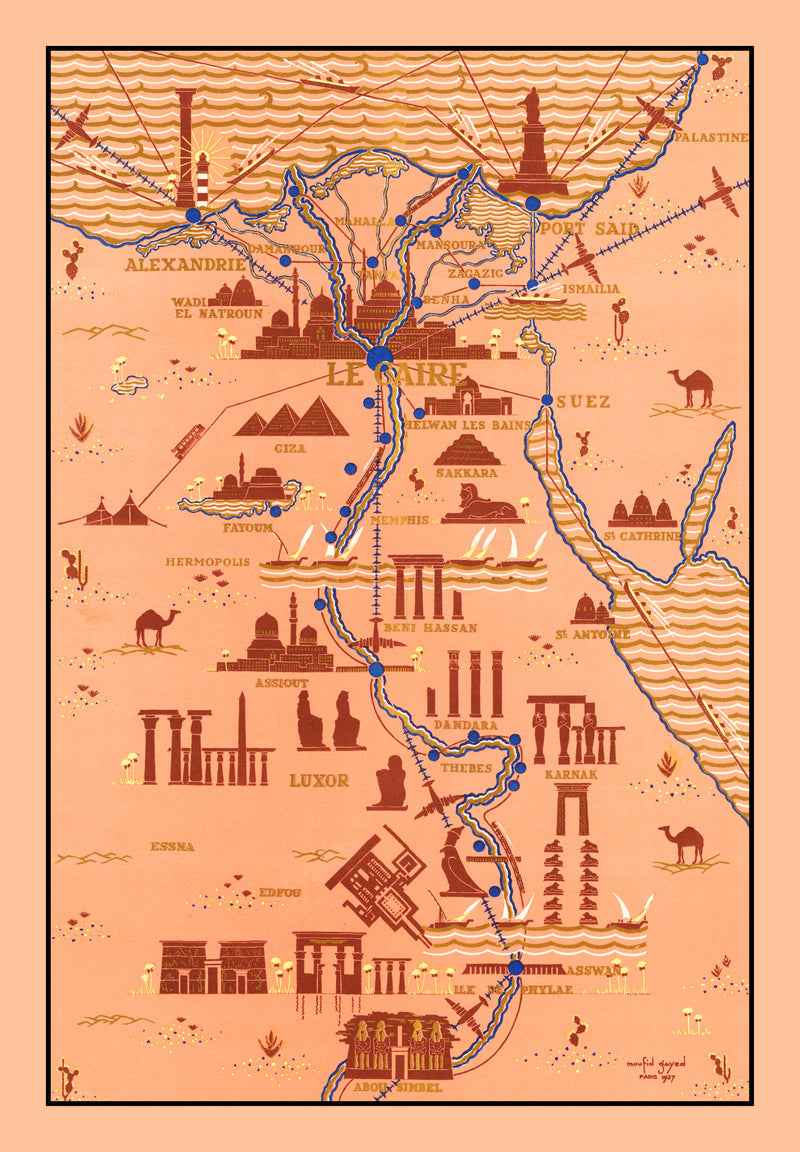 Size comparison using Vintage Map of Egypt 1937