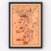 Egypt Vintage Map 1937