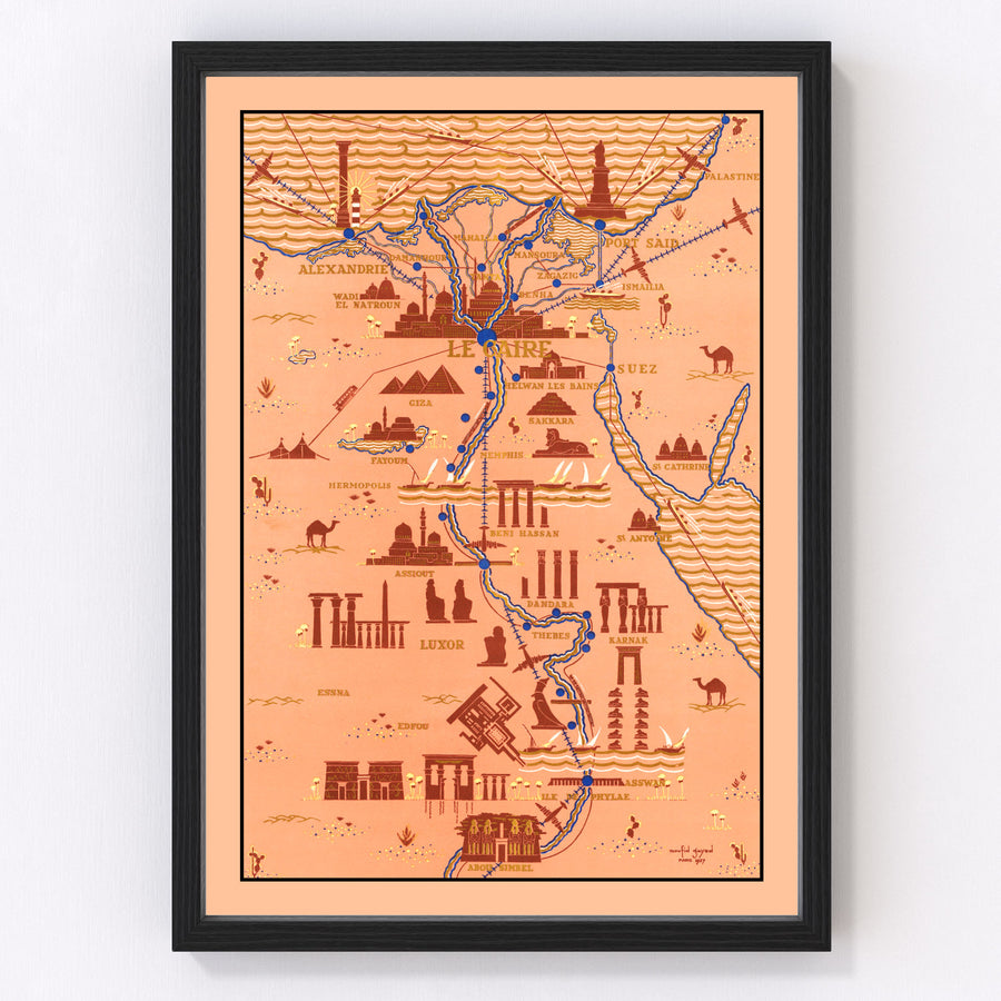 Vintage Map of Egypt 1937