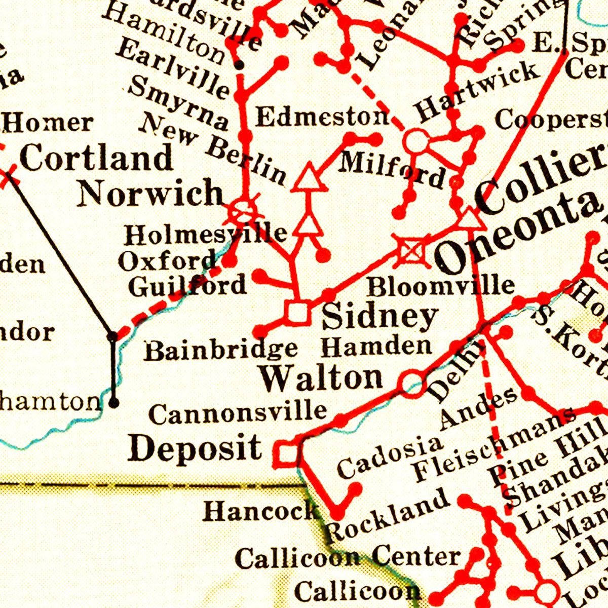 Restored historic details from the 1926 state map of County, New York